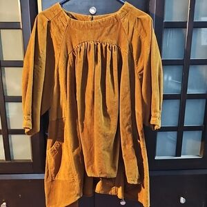 Mustard Yellow Corduroy Tunic Dress